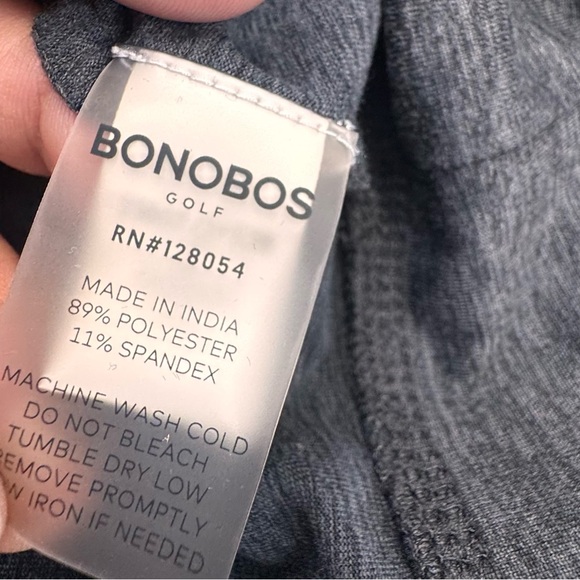 Bonobos Golf Shirt Men's Medium Gray Performance Stretch 1/4 Zip Long Sleeve - Picture 12 of 12